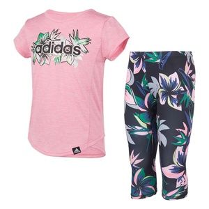 Adidas cute floral pink leggings set 6205